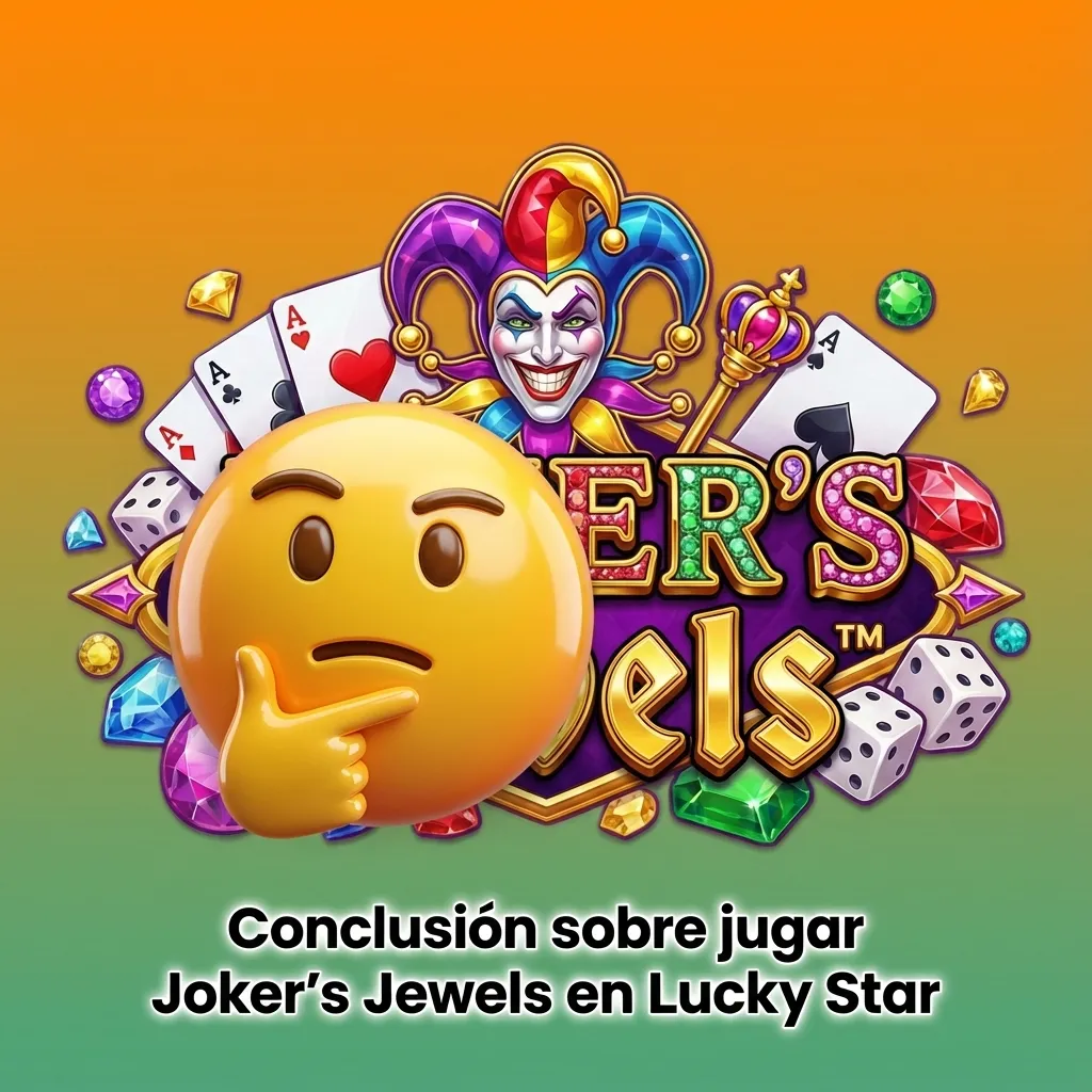 Pantalla de la slot Joker's Jewels en Lucky Star, resaltando simplicidad, versi&oacute;n demo y juego seguro para argentinos