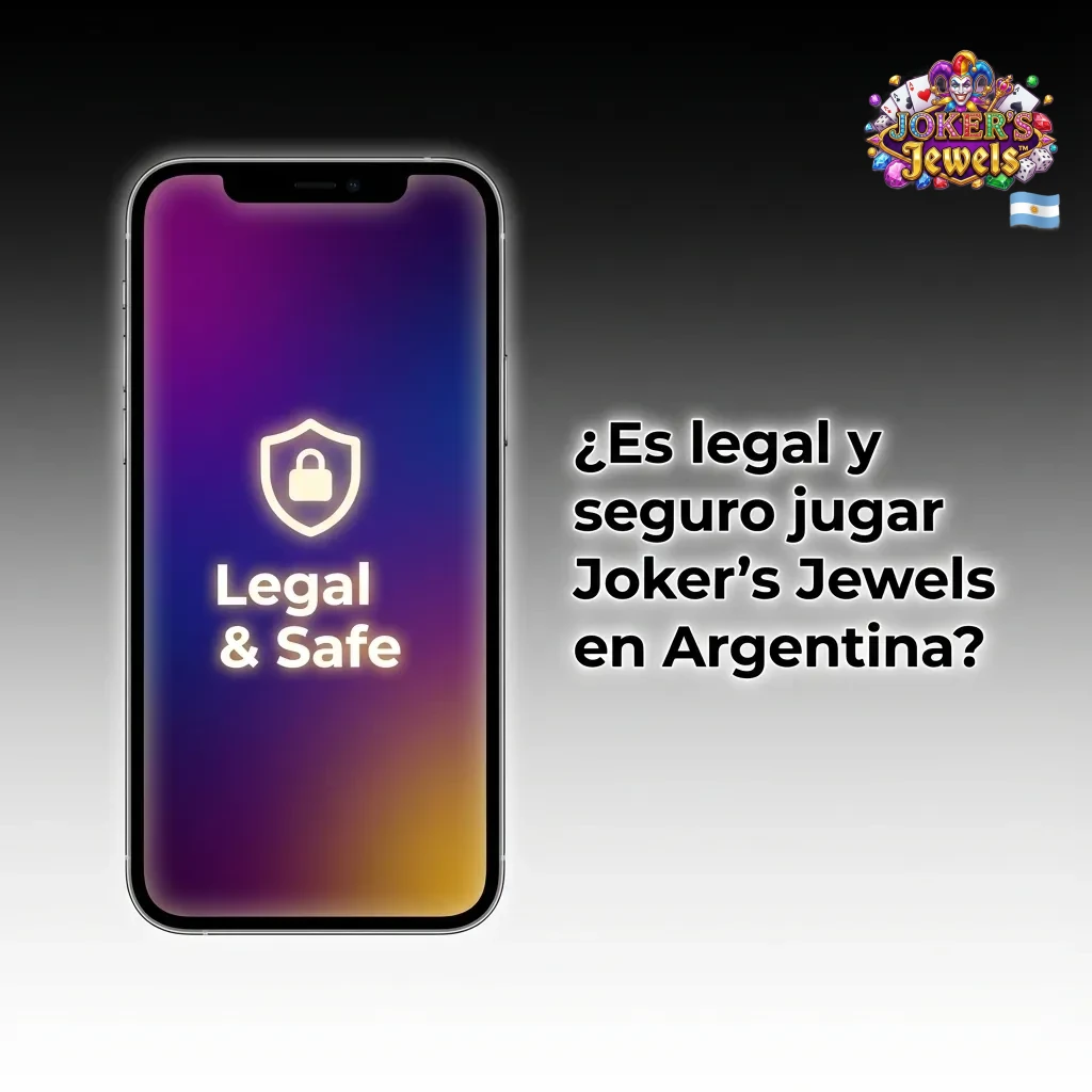 Ilustraci&oacute;n de Joker&rsquo;s Jewels en un casino online argentino con candado y escudo que simbolizan juego legal y seguro
