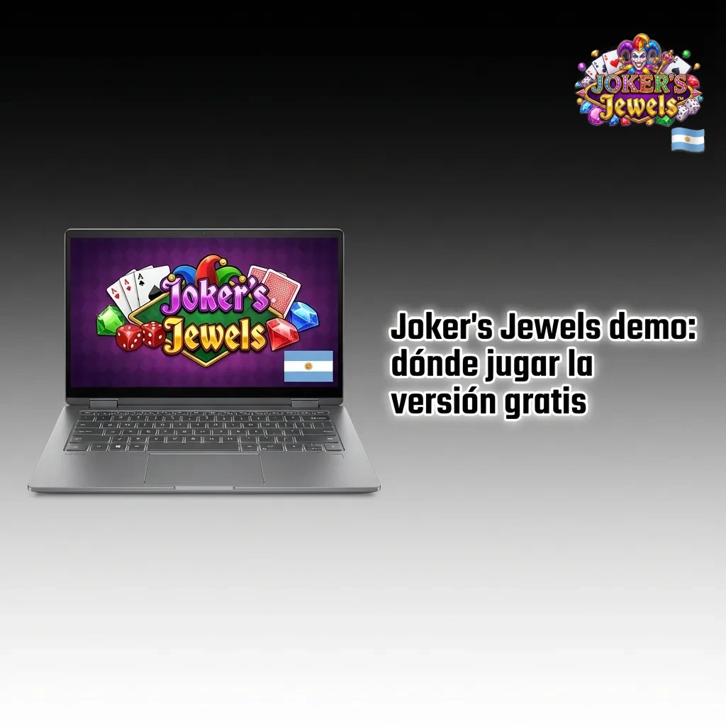 Pantalla de tragamonedas Joker's Jewels en versi&oacute;n demo gratis en l&iacute;nea, con s&iacute;mbolos brillantes y bot&oacute;n de girar visible