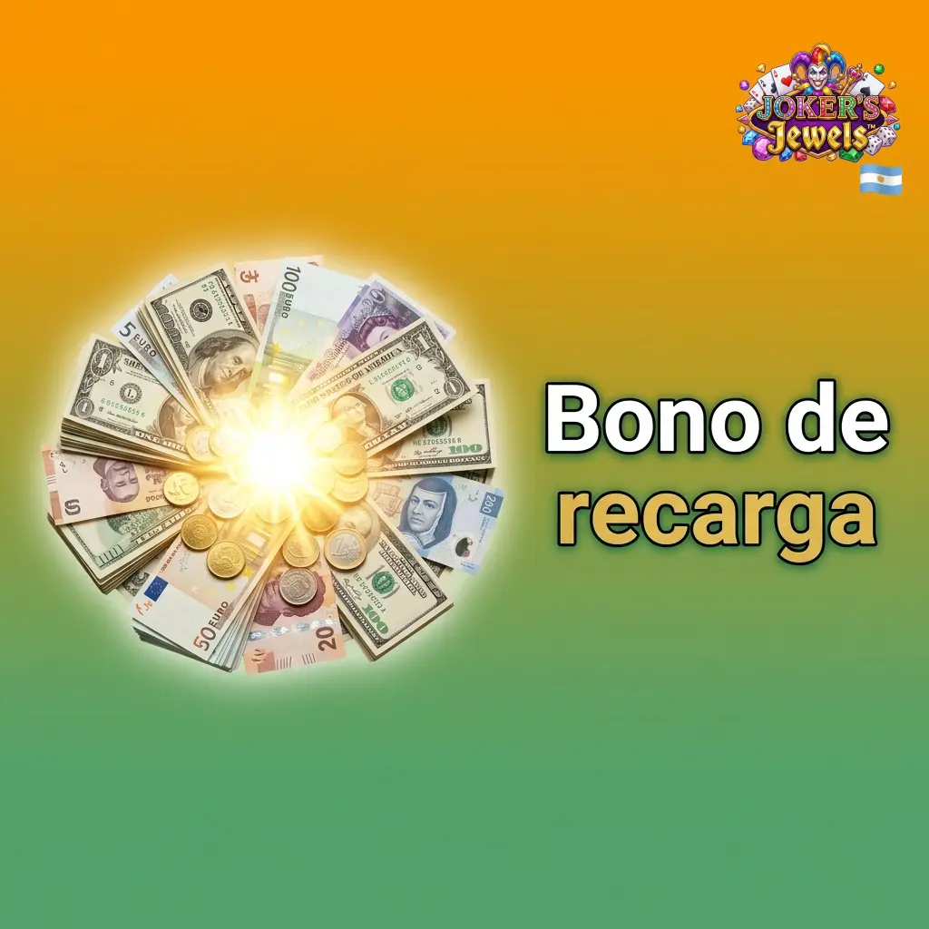 Bono de recarga para jugadores de Joker's Jewels con porcentaje extra sobre depósitos posteriores al bono bienvenida